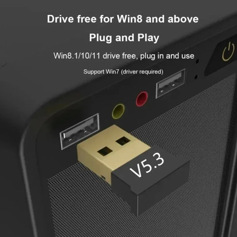 USB Bluetooth Adapter Wireless Bluetooth Adapter 5.3/5.1/5.0 for PC Laptop Wireless Speaker Audio Receiver USB Transmitter